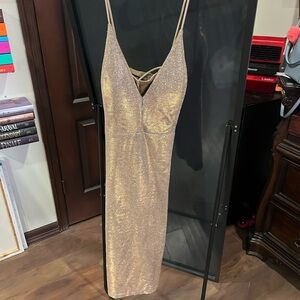 Shimmering Gold Spaghetti Strap Dress
